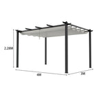 13x10ft Aluminium Pergola with Retractable Roof - Pergola - British D'sire