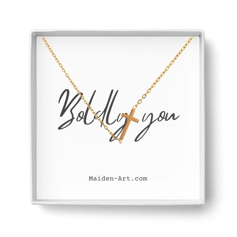 14K gold necklace | Gold Plated Cross Pendant Necklace - Jewelry - British D'sire