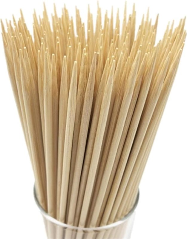 150 Eco-Friendly Bamboo Skewers - 30cm Natural Color Wooden Skewers Sticks, Perfect for BBQ, Barbecues, Buffets, Parties - Ideal for Meat, Vegetables, Sweet Treats - Kitchenware - British D'sire