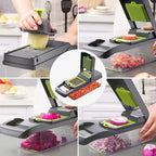16 in 1 Vegetable Chopper, Salad Fruit Vegetable Food Chopper Slicer Peeler - British D'sire