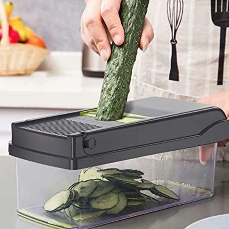 16 in 1 Vegetable Chopper, Salad Fruit Vegetable Food Chopper Slicer Peeler - British D'sire