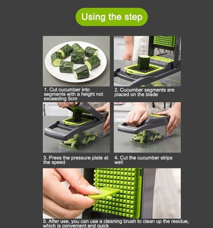 16 in 1 Vegetable Chopper, Salad Fruit Vegetable Food Chopper Slicer Peeler - British D'sire