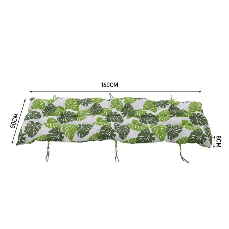 160cm W x 50cm D x 8cm H Banana Leaf Print Button Tufted Lounge Cushion Beach Chair Seat Cushion - Sun Lounger Cushion - British D'sire
