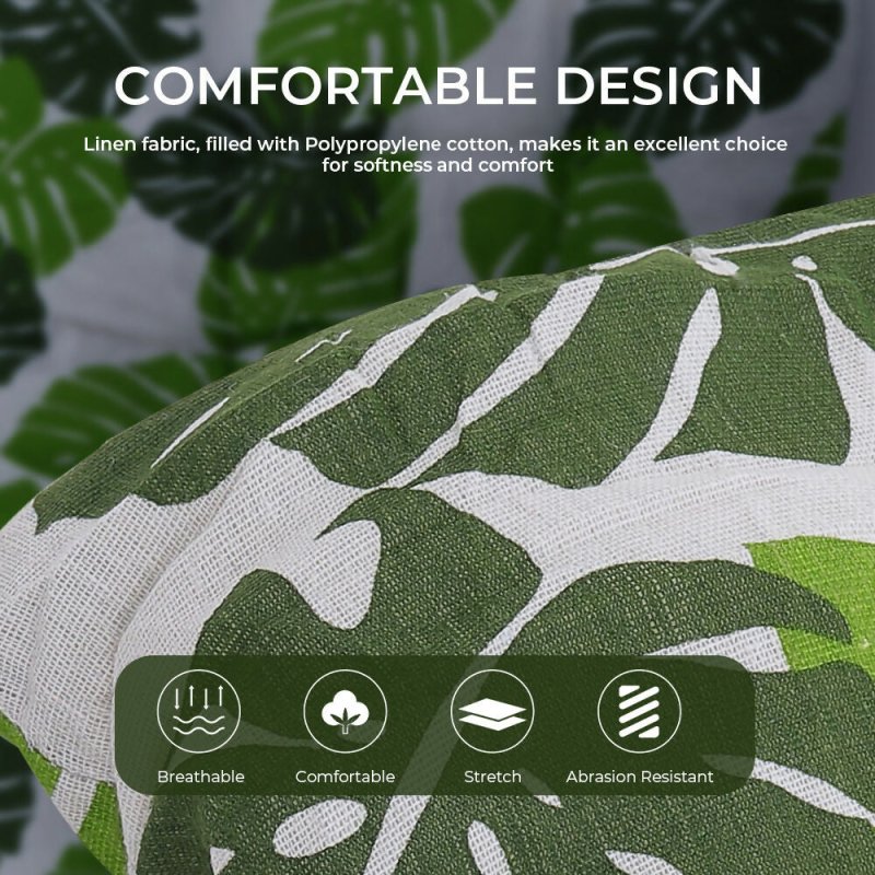 160cm W x 50cm D x 8cm H Banana Leaf Print Button Tufted Lounge Cushion Beach Chair Seat Cushion - Sun Lounger Cushion - British D'sire