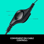 Logitech H390 USB Headset with Noise-Cancelling Mic (Black)