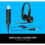 Logitech H390 USB Headset with Noise-Cancelling Mic (Black)