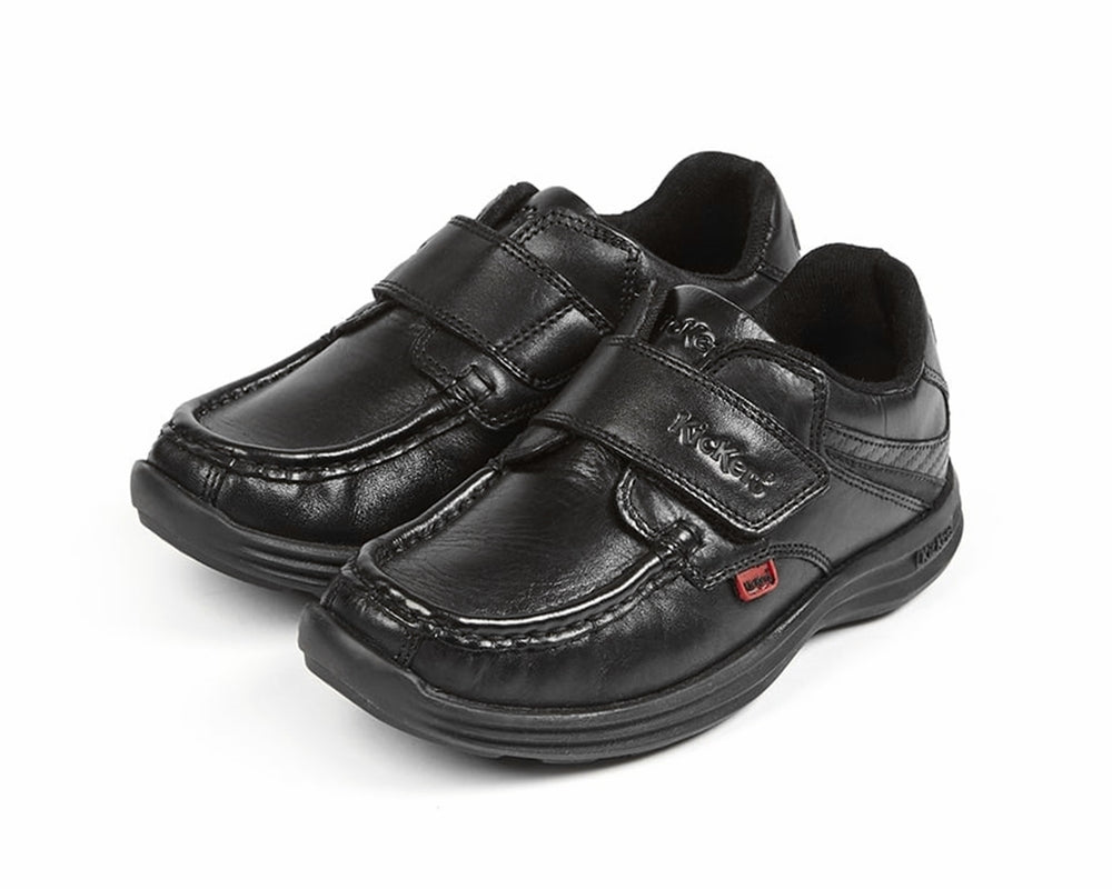 Kickers Reasan Strap Leather JM 112823 Kid's Shoes Black Secondary image