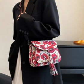 HD Poppies Tassel Stud Detail Wide Strap Secondary image