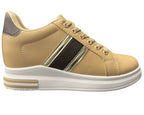 Women's Faux Leather Casual Lace Up Trainers