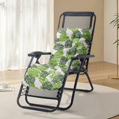 170cm L x 48cm W Banana Leaf Print Button Tufted Lounge Cushion Beach Chair Seat Cushion - Sun Lounger Cushion - British D'sire