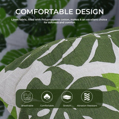170cm L x 48cm W Banana Leaf Print Button Tufted Lounge Cushion Beach Chair Seat Cushion - Sun Lounger Cushion - British D'sire