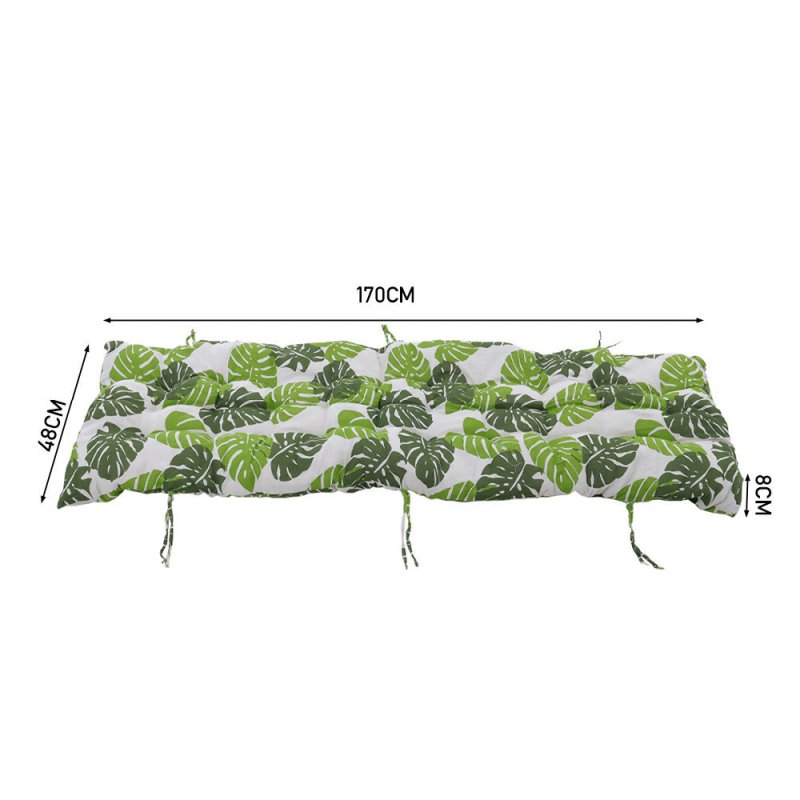 170cm L x 48cm W Banana Leaf Print Button Tufted Lounge Cushion Beach Chair Seat Cushion - Sun Lounger Cushion - British D'sire