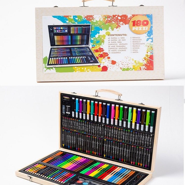 180 in 1 Painting Wooden Box Colorful Pen Set Art School Supplies For Children Secondary image