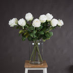 Traditional White Rose Artificial Flower Stem