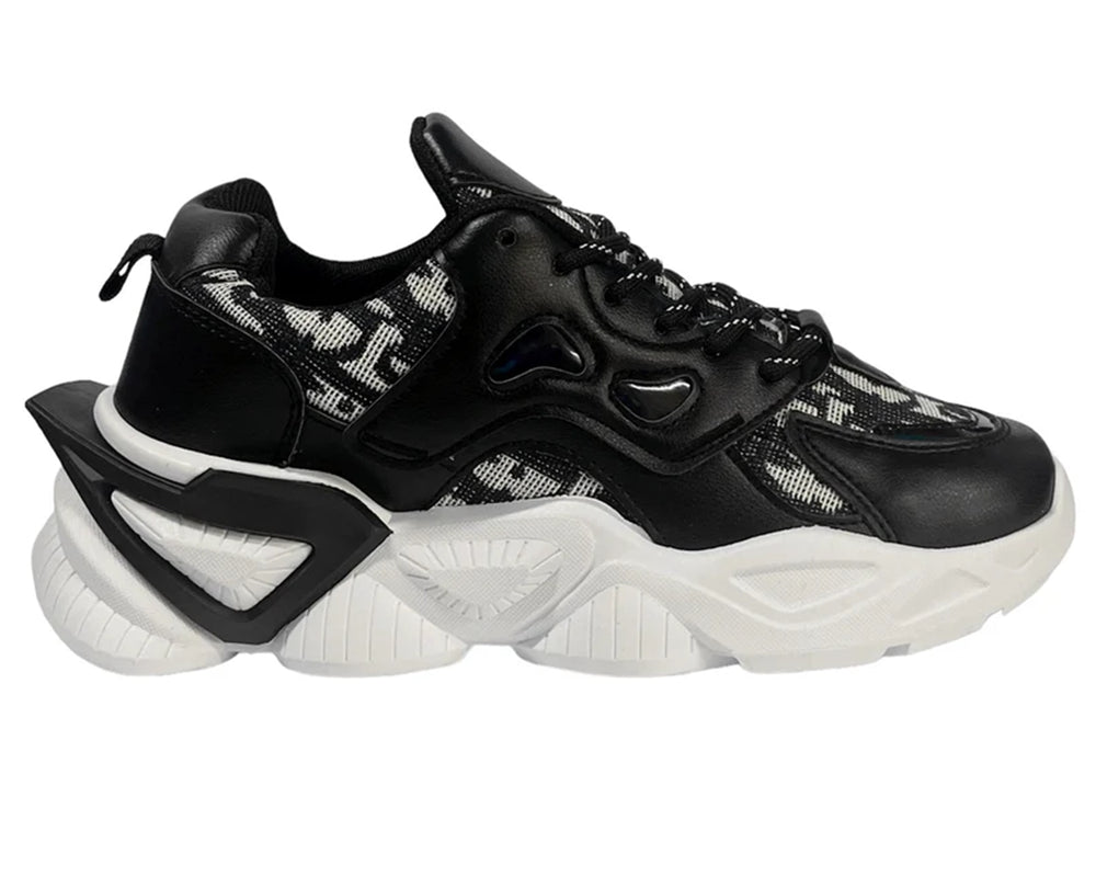 Women's Chunky Sole Comfy Lace Up Trainers Secondary image