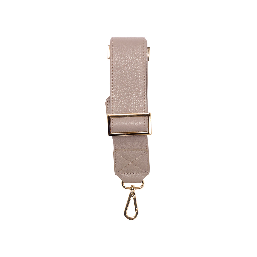 Wide Leather Cross Body Strap - Warm Grey Main image