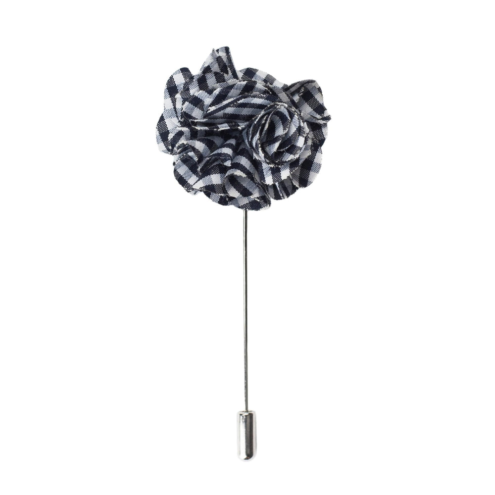 Floral-patterned lapel pin on a white background Main image