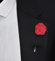 Felt Rose Lapel Pin, Hot Pink