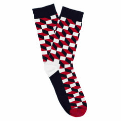 3-Pack Red, White and Black Socks - British D'sire