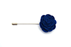 Felt Rose Lapel Pin, Midnight Blue