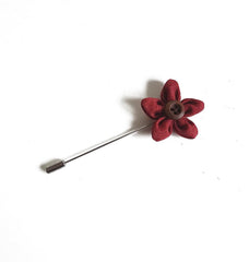 Daisy Button Lapel Pin, Red