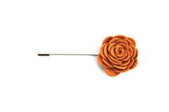 Felt Rose Lapel Pin, Mustard