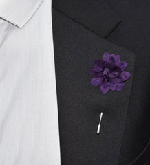 Amour Flower Lapel Pin, Deep Purple - British D'sire