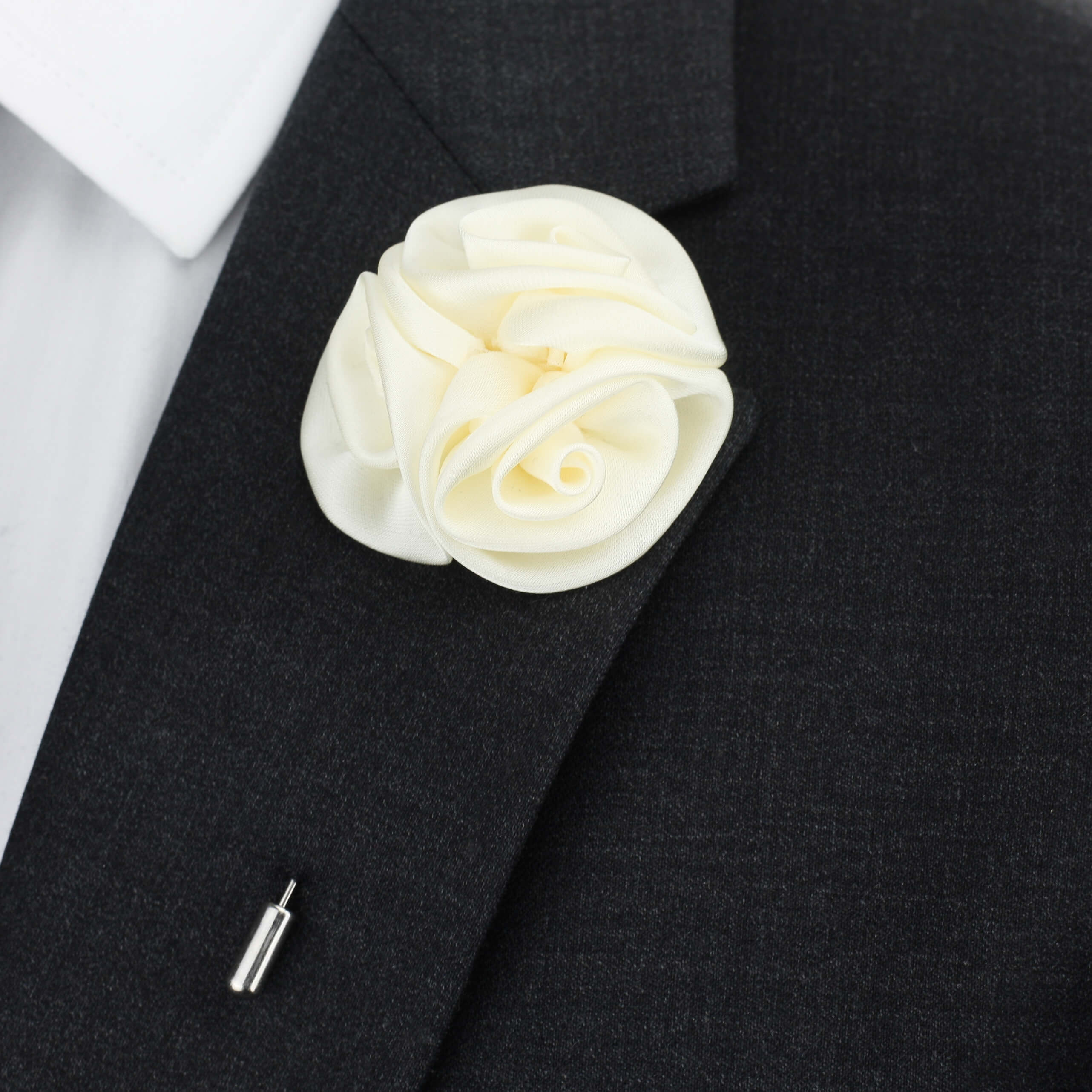 Triple Rose Lapel Pin, Ivory