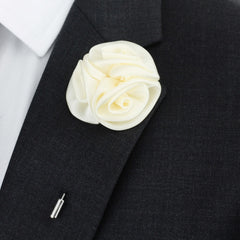 Triple Rose Lapel Pin, Ivory