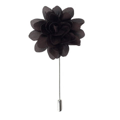Amour Flower Lapel Pin, Black - British D'sire