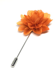 Amour Flower Lapel Pin, Orange - British D'sire