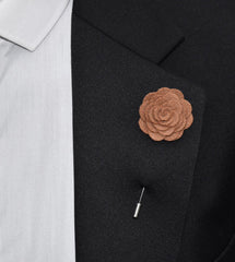Felt Rose Lapel Pin, Sand