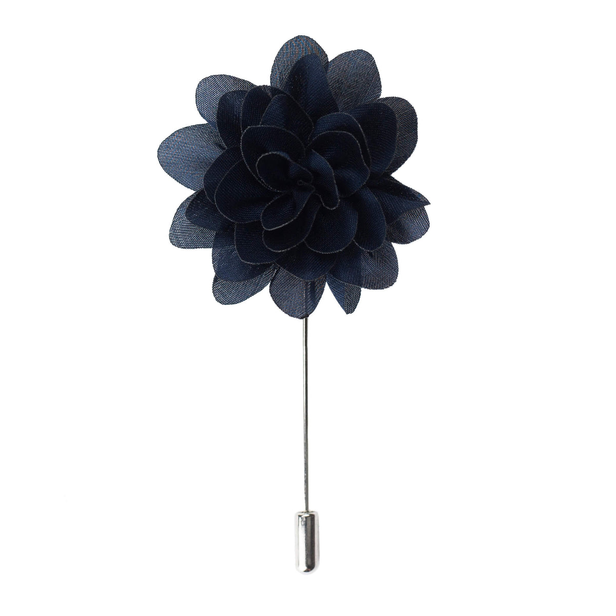 Amour Flower Lapel Pin, Navy - British D'sire