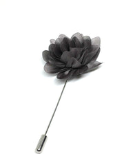 Amour Flower Lapel Pin, Grey - British D'sire