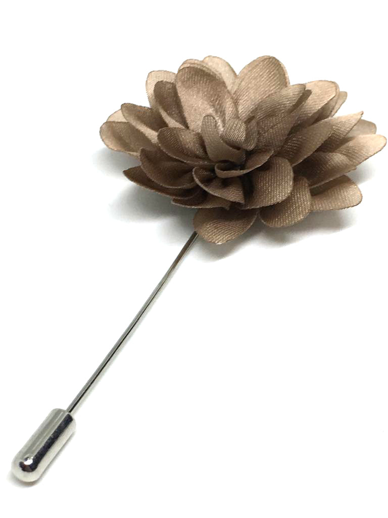 Amour Flower Lapel Pin, Sand Bronze - British D'sire