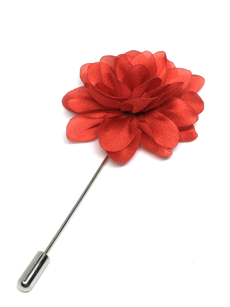 Amour Flower Lapel Pin, Red - British D'sire