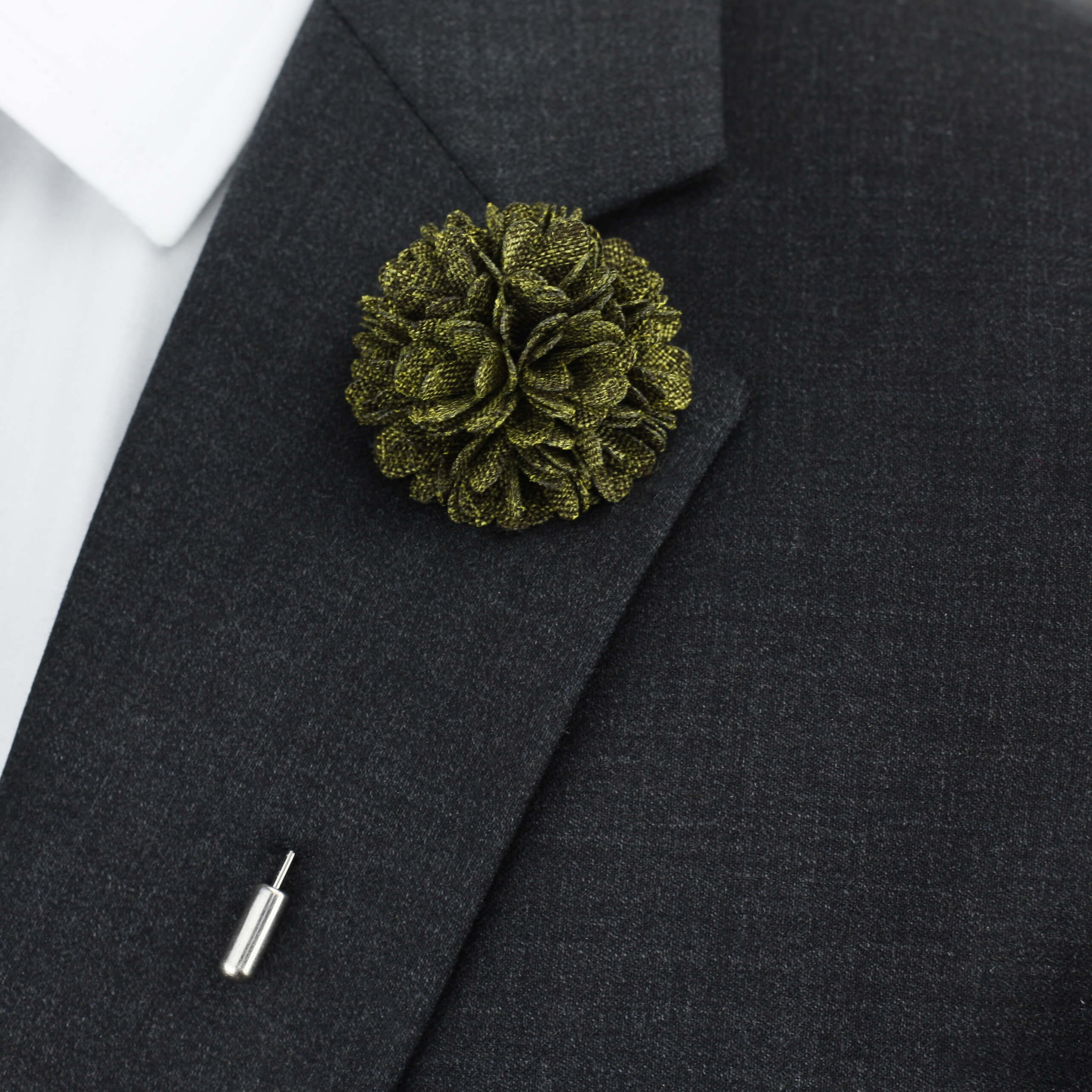 Flower Bunch Lapel Pin, Forest Green