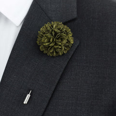 Flower Bunch Lapel Pin, Forest Green