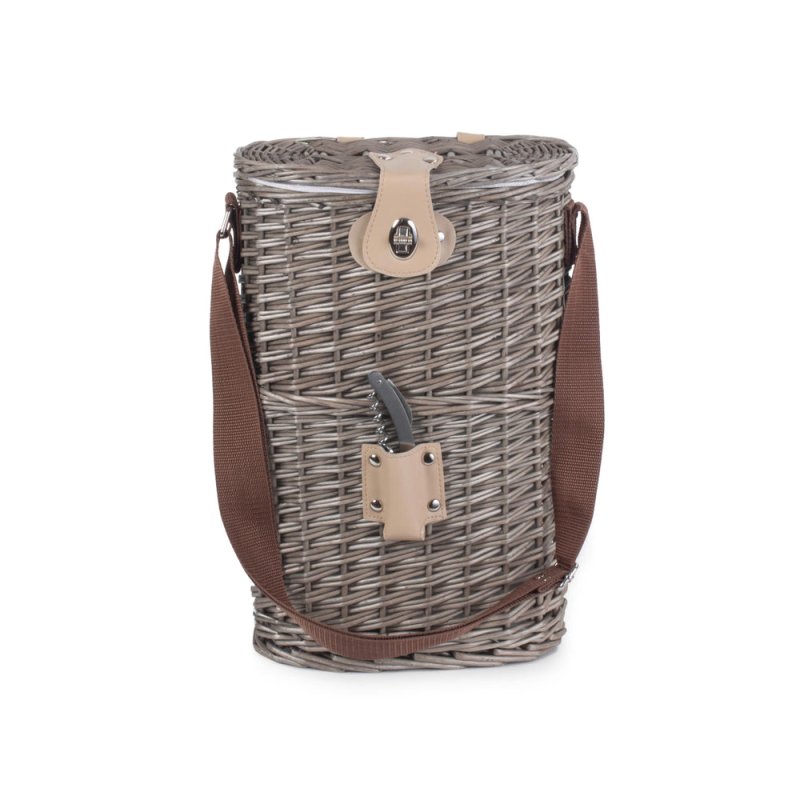 2 Bottle Willow Insulated Bottle Carrier - Cool Baskets - British D'sire