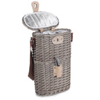 2 Bottle Willow Insulated Bottle Carrier - Cool Baskets - British D'sire