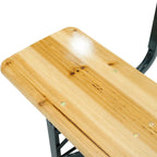 2 Pcs Contemporary Folding Wooden Garden Bench Outdoors - Garden Bench - British D'sire