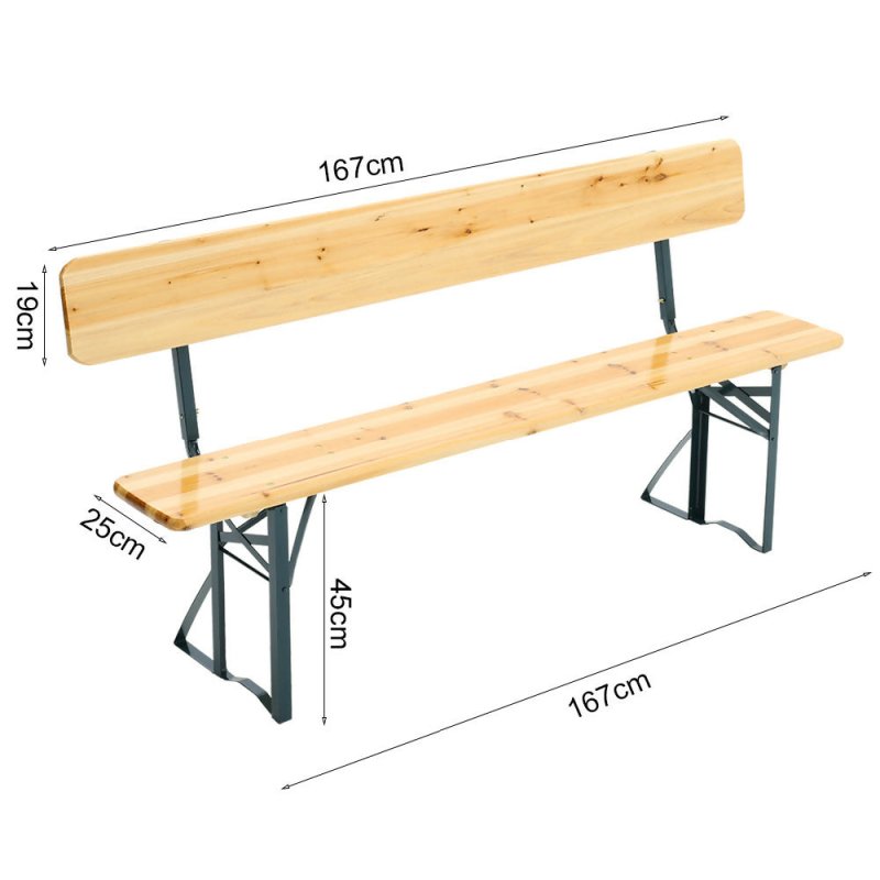 2 Pcs Contemporary Folding Wooden Garden Bench Outdoors - Garden Bench - British D'sire
