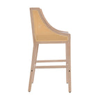 2 Pcs Natural Rattan Bar Stools with Backrest - Bar Stools - British D'sire