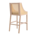 2 Pcs Natural Rattan Bar Stools with Backrest - Bar Stools - British D'sire