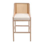 2 Pcs Natural Rattan Bar Stools with Backrest - Bar Stools - British D'sire