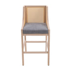 2 Pcs Natural Rattan Bar Stools with Backrest - Bar Stools - British D'sire