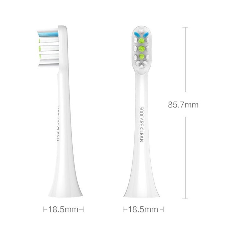 2 PCS Original Xiaomi Youpin General Cleaning Replacement Brush Heads for Xiaomi Soocare Sonic Electric Toothbrush (HC7711W)(Black) - British D'sire
