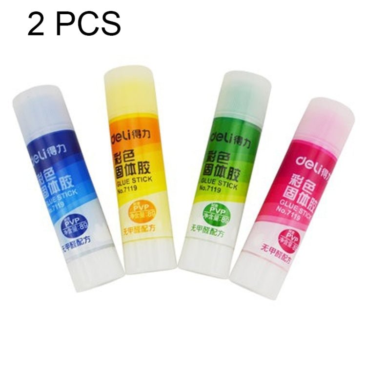 2 PCS School Supplies Solid Glue High Viscosity Color Without Formaldehyde Solid Glue, Random Color Delivery - British D'sire Main image