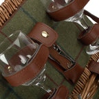 2 Person Butterfly Lidded Fitted Wicker Picnic Basket - Fitted Picnic Baskets - British D'sire