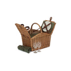 2 Person Butterfly Lidded Fitted Wicker Picnic Basket - Fitted Picnic Baskets - British D'sire